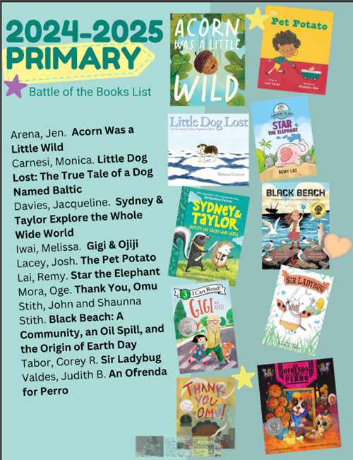 Primary Booklist for Battle of the Books 24-25